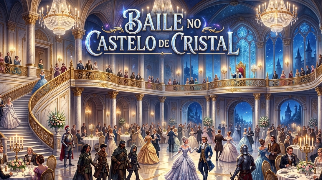 Banner da mesa de RPG: Baile no castelo de cristal - Introdução Daggerheart