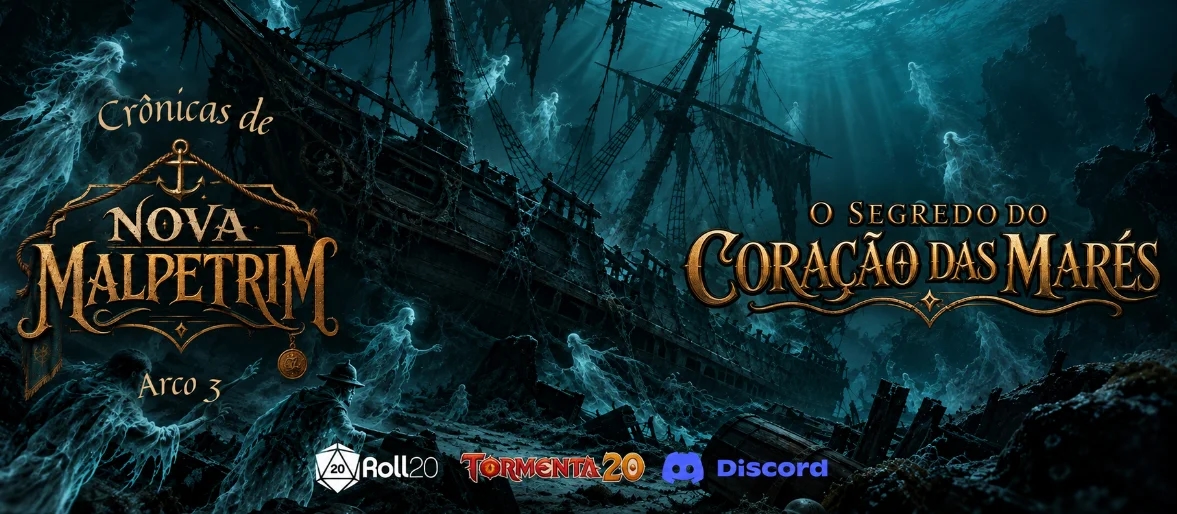 Banner da mesa de RPG: Crônicas de Nova Malpetrin - Arco 3