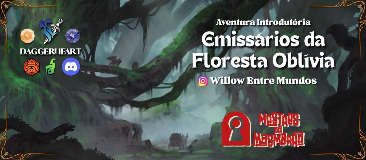 Banner da mesa de RPG: Emissários da Floresta Oblívia - Introdução a Daggerheart
