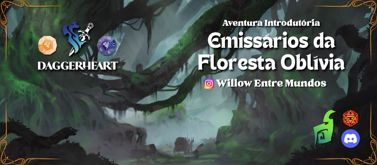 Banner da mesa de RPG: Emissários da Floresta Oblívia - Introdução a Daggerheart