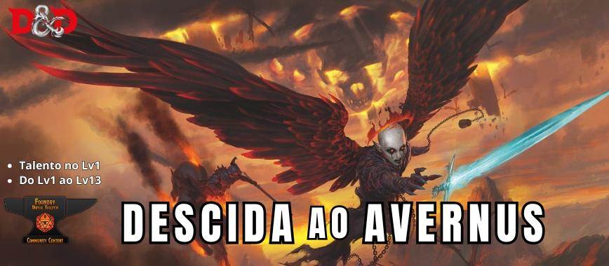 Banner da mesa de RPG: DESCIDA AO AVERNUS