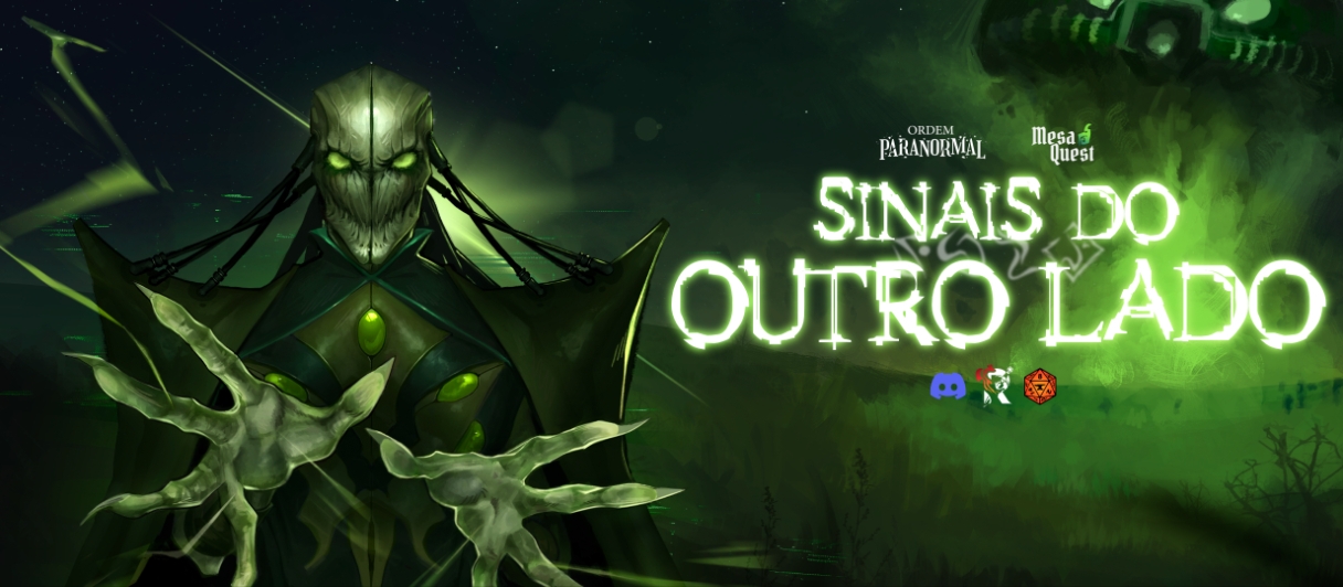 Banner da mesa de RPG: Sinais do Outro Lado