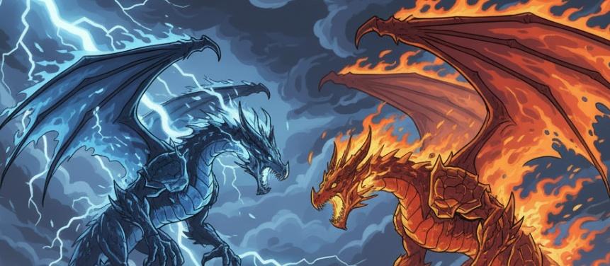 Banner da mesa de RPG: Duelo de Dragões