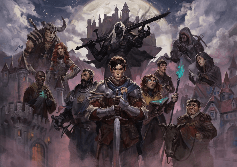 Banner da mesa de RPG: A Cidade Entre Três Sombras