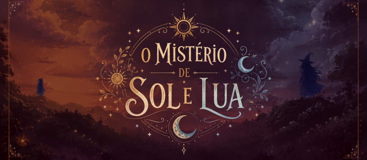 Banner da mesa de RPG: Mistério de Sol & Lua