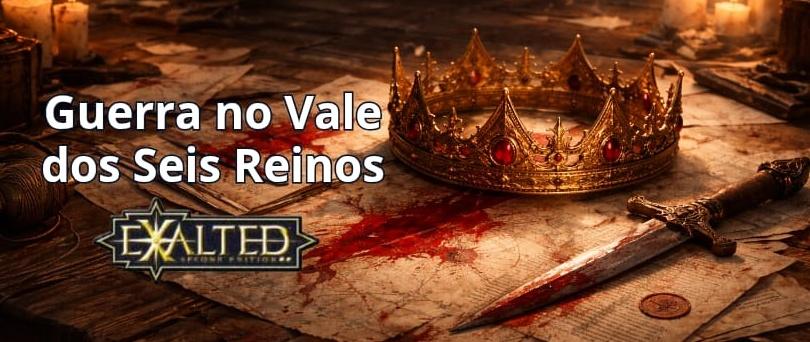 Banner da mesa de RPG: Guerra no Vale dos Seis Reinos