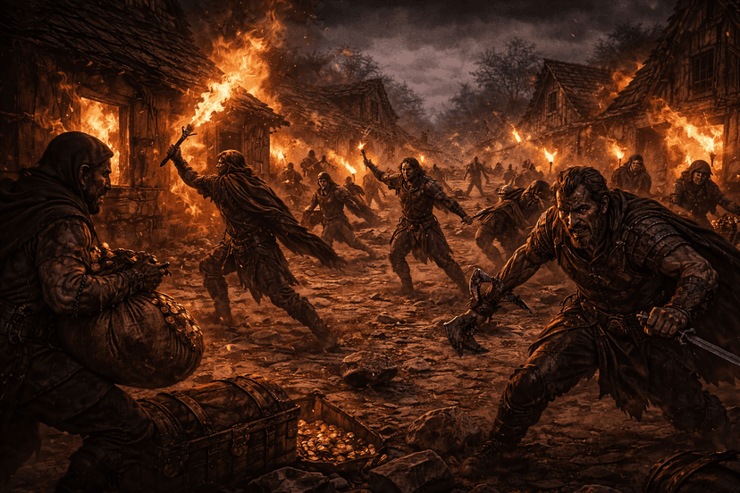 Banner da mesa de RPG: Vila Sob Cerco