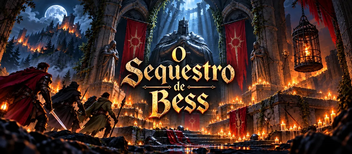 Banner da mesa de RPG: O Sequestro de Bess