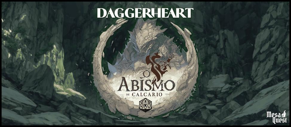 Banner da mesa de RPG: O ABISMO DE CALCÁRIO