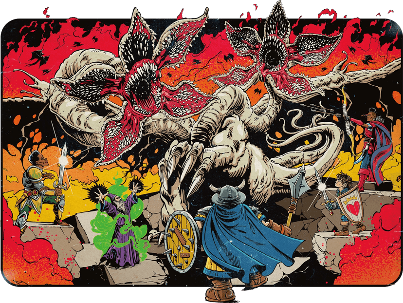 Banner da mesa de RPG: Stranger Things: Welcome to the Hellfire Club | Devil, Metal, Die!