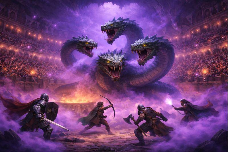 Banner da mesa de RPG: A Grande Arena do Sonhar