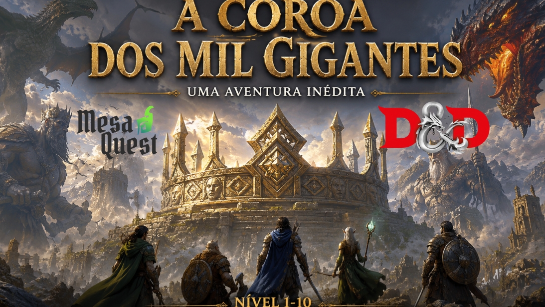 Banner da mesa de RPG: A Coroa dos Mil Gigantes - Aventura Inédita