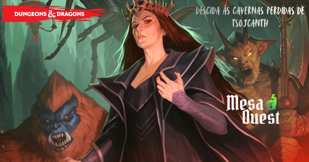 Banner da mesa de RPG: Descida às Cavernas Perdidas de Tsojcanth