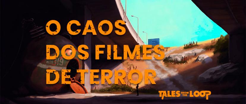 Banner da mesa de RPG: O Caos dos Filmes de Terror
