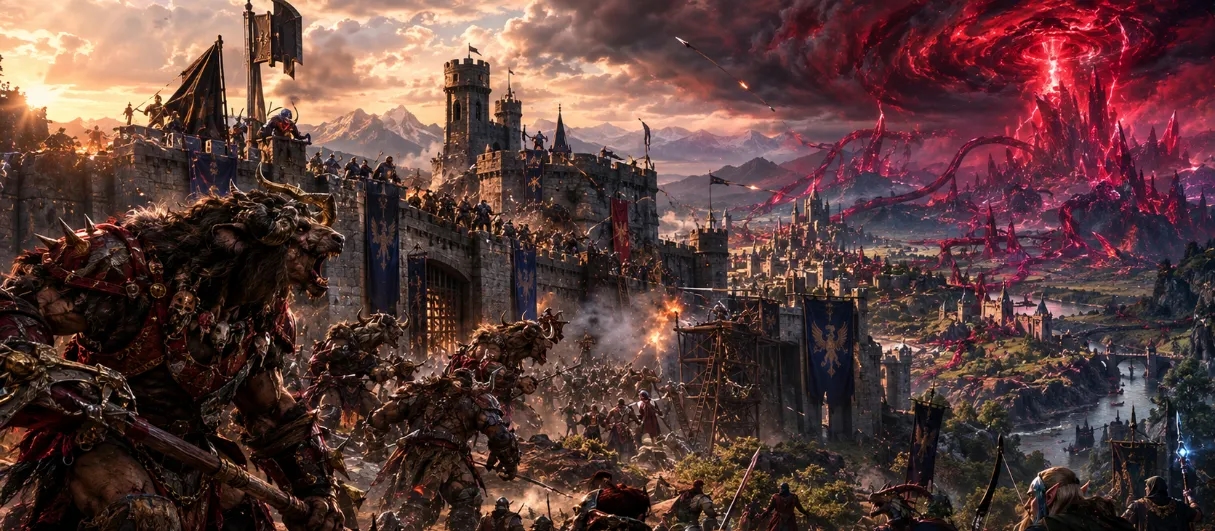 Banner da mesa de RPG: Nuezar: Império, Corrupção e Tormenta