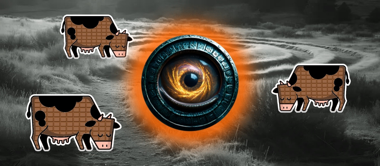 Banner da mesa de RPG: A ilha do Caos e as Chocovacas!