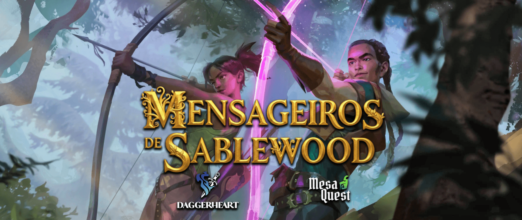 Banner da mesa de RPG: Mensageiros de Sablewood