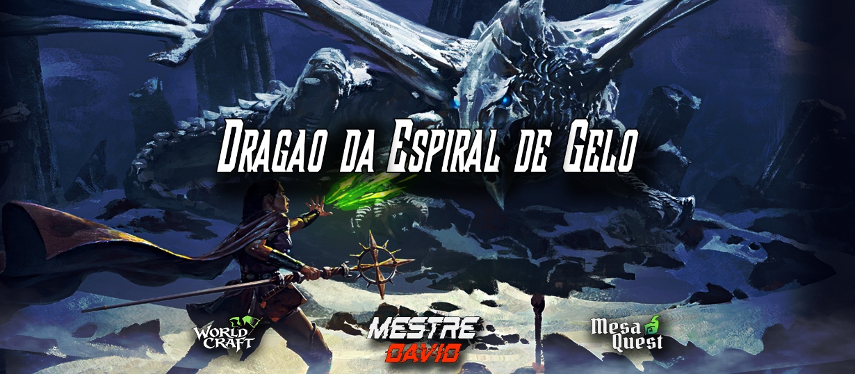 Banner da mesa de RPG: Dragão da Espiral de Gelo