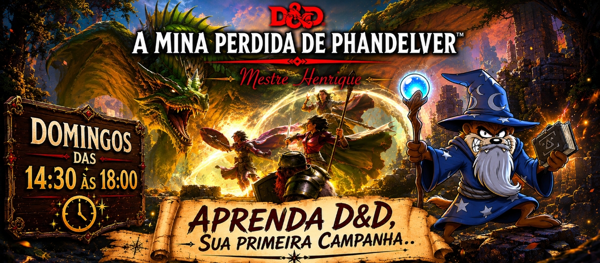 Banner da mesa de RPG: A mina perdida de Phandelver para iniciantes l Semanal D&D 2024