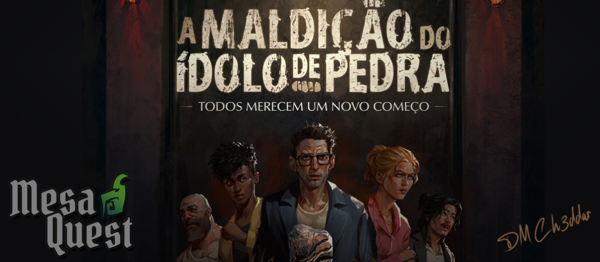 Banner da mesa de RPG: A Maldição do Ídolo de Pedra Ato I e II - Ordem Paranormal 2