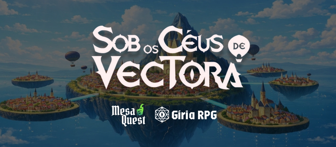 Banner da mesa de RPG: Sob os Céus de Vectora
