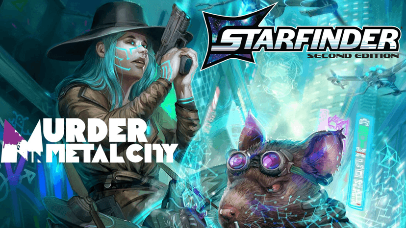 Banner da mesa de RPG: Assassinato em Metal City