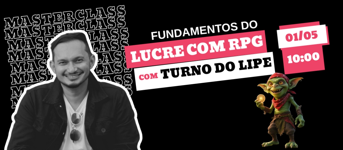 Banner da mesa de RPG: LUCRE COM RPG