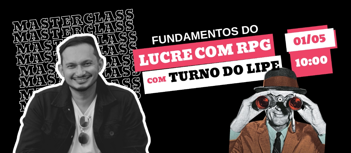Banner da mesa de RPG: LUCRE COM RPG