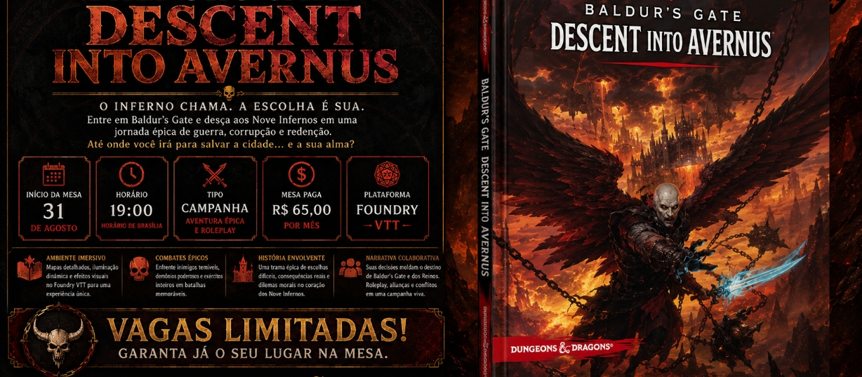 Banner da mesa de RPG: Baldur's Gate: Descent into Avernus