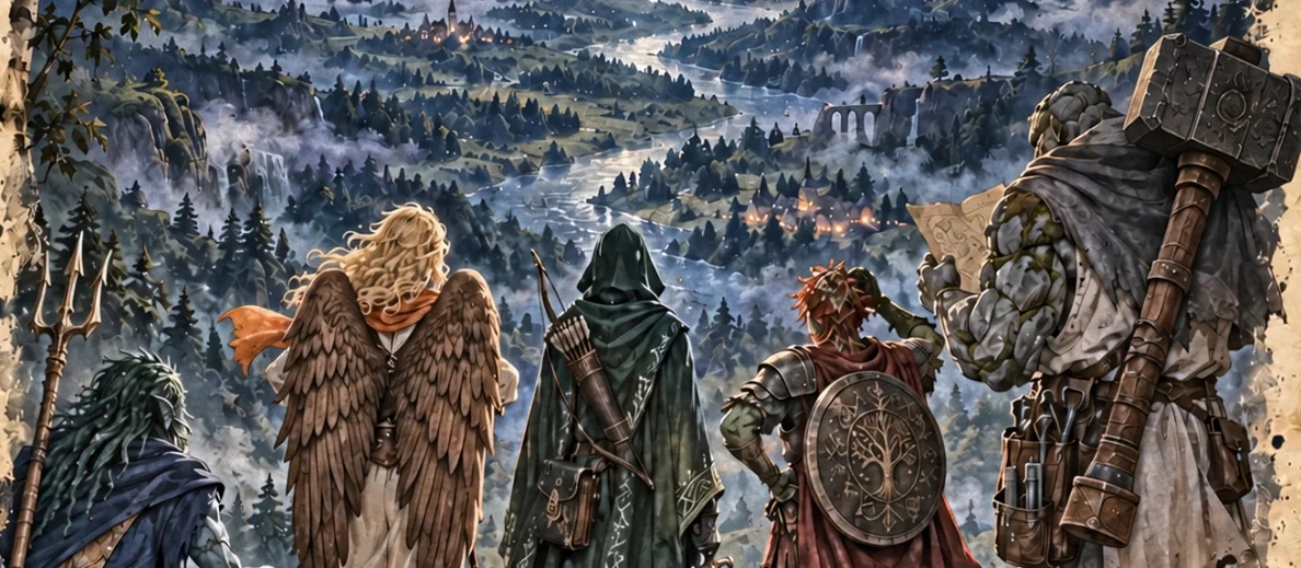 Banner da mesa de RPG: As Crônicas de Zehenya; Alta Fantasia em mundo aberto!