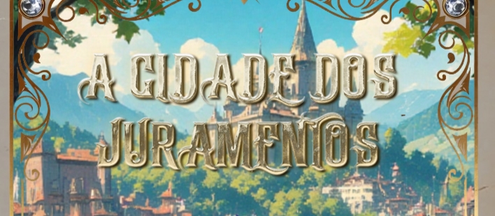 Banner da mesa de RPG: A Cidade dos Juramentos