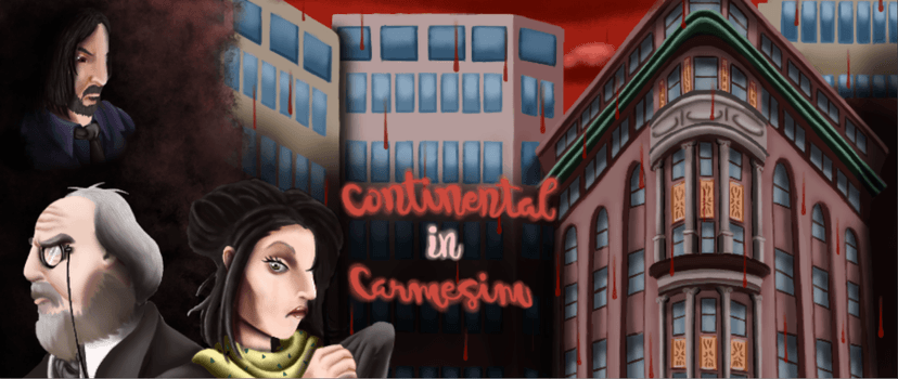 Banner da mesa de RPG: Continental in Carmesim