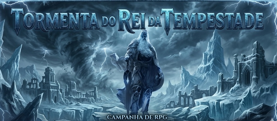 Banner da mesa de RPG: Tormenta do Rei da Tempestade