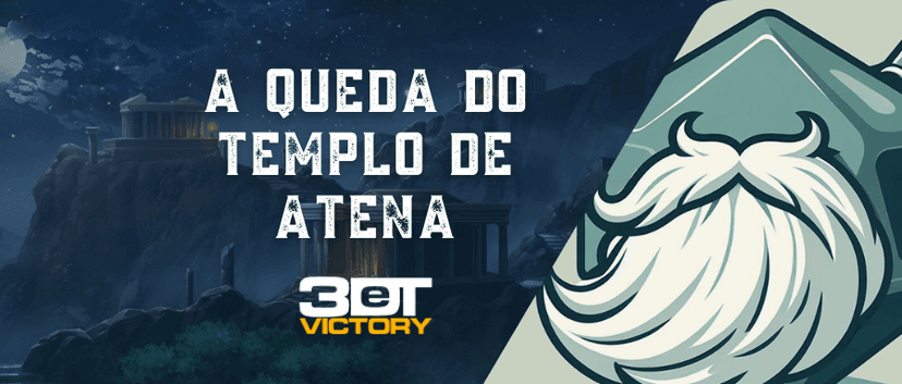 Banner da mesa de RPG: A QUEDA DO TEMPLO DE ATENA