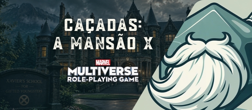 Banner da mesa de RPG: Caçadas: A Mansão X