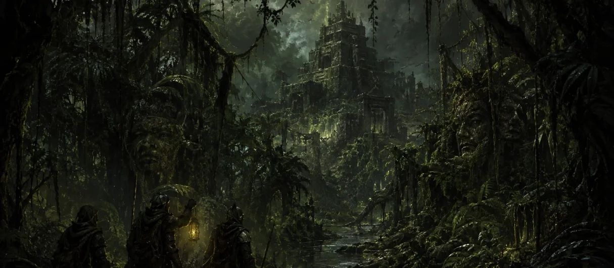 Banner da mesa de RPG: 🌲TOMB OF ANNIHILATION EM SYMBAROUM 🌲