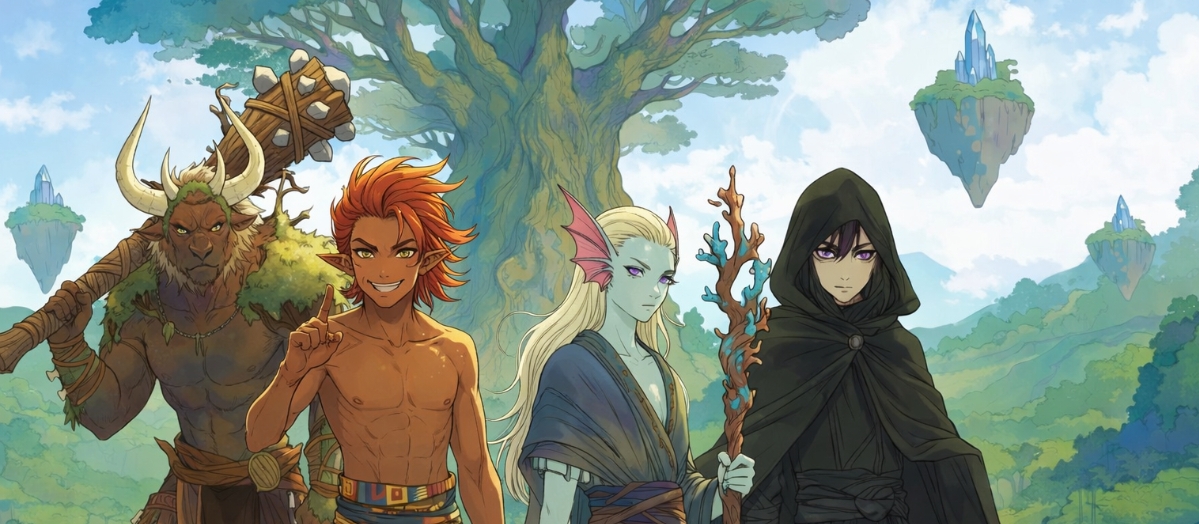 Banner da mesa de RPG: Reflexo da Água Estagnada — A Primeira Cidade de Magiandros