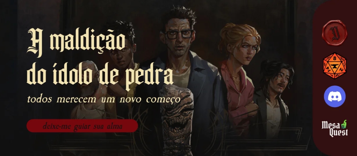 Banner da mesa de RPG: Ordem Paranormal 2 - A Maldição do Idolo de Pedra - ATO 1