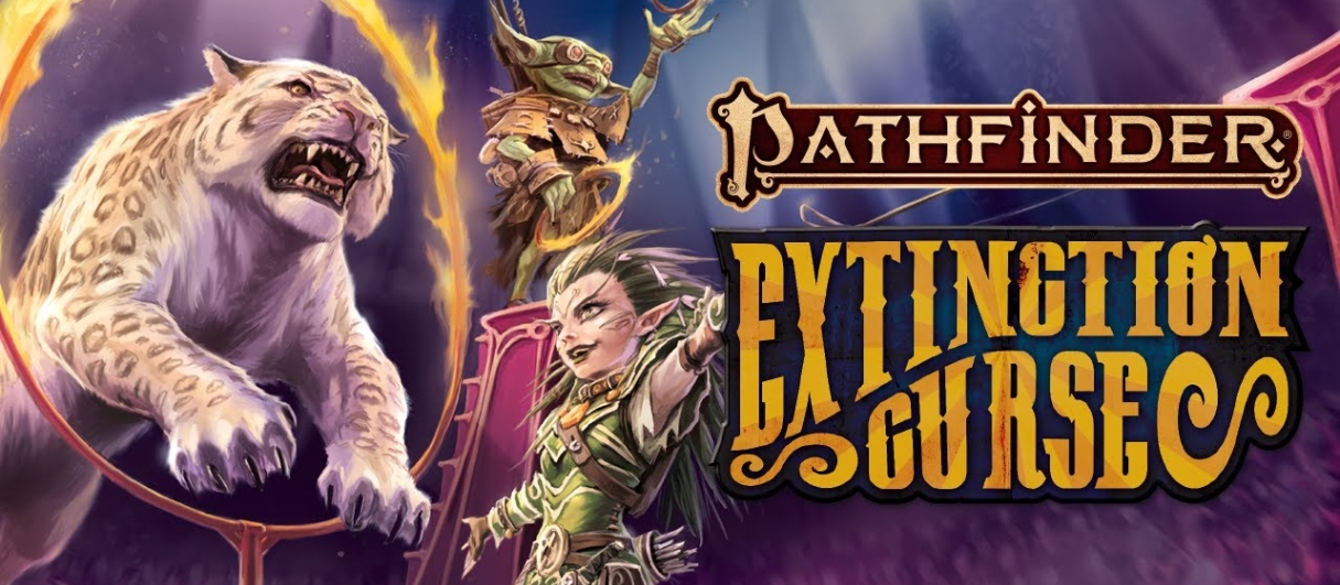 Banner da mesa de RPG: Maldição da Extinção