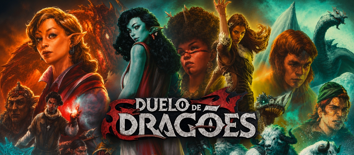 Banner da mesa de RPG: Duelo de dragões