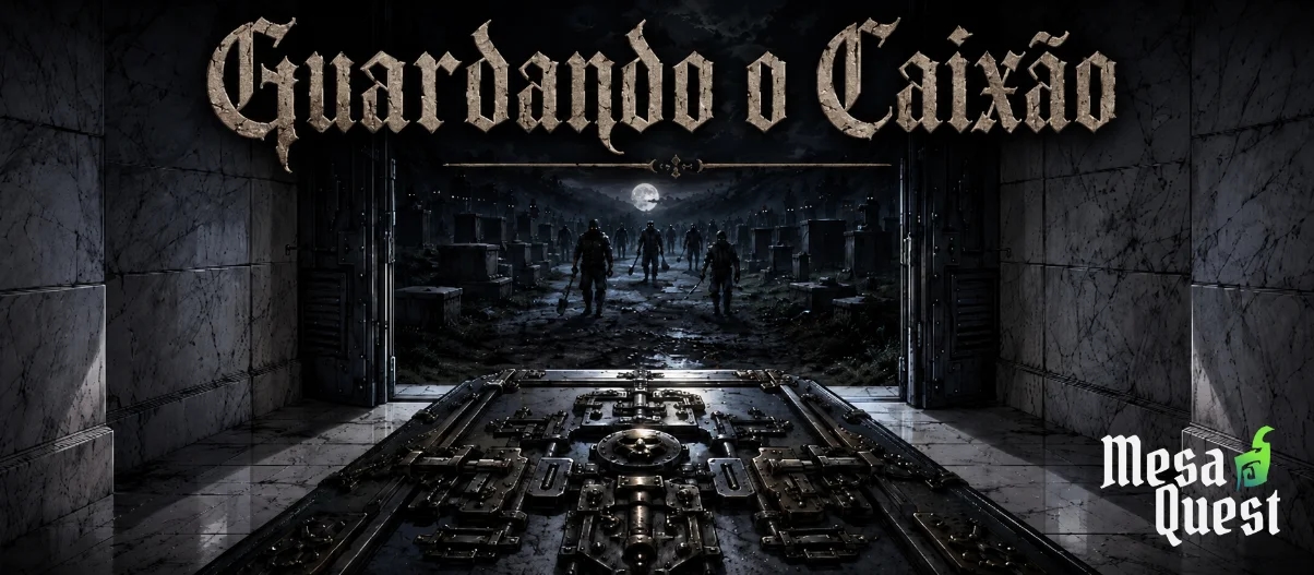 Banner da mesa de RPG: Guardando o Caixão