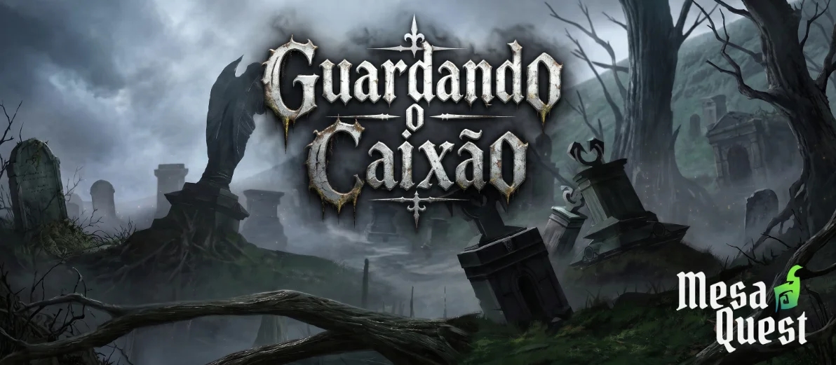 Banner da mesa de RPG: Guardando o Caixão