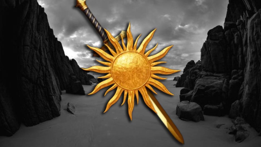 Banner da mesa de RPG: Entre o sol e a espada
