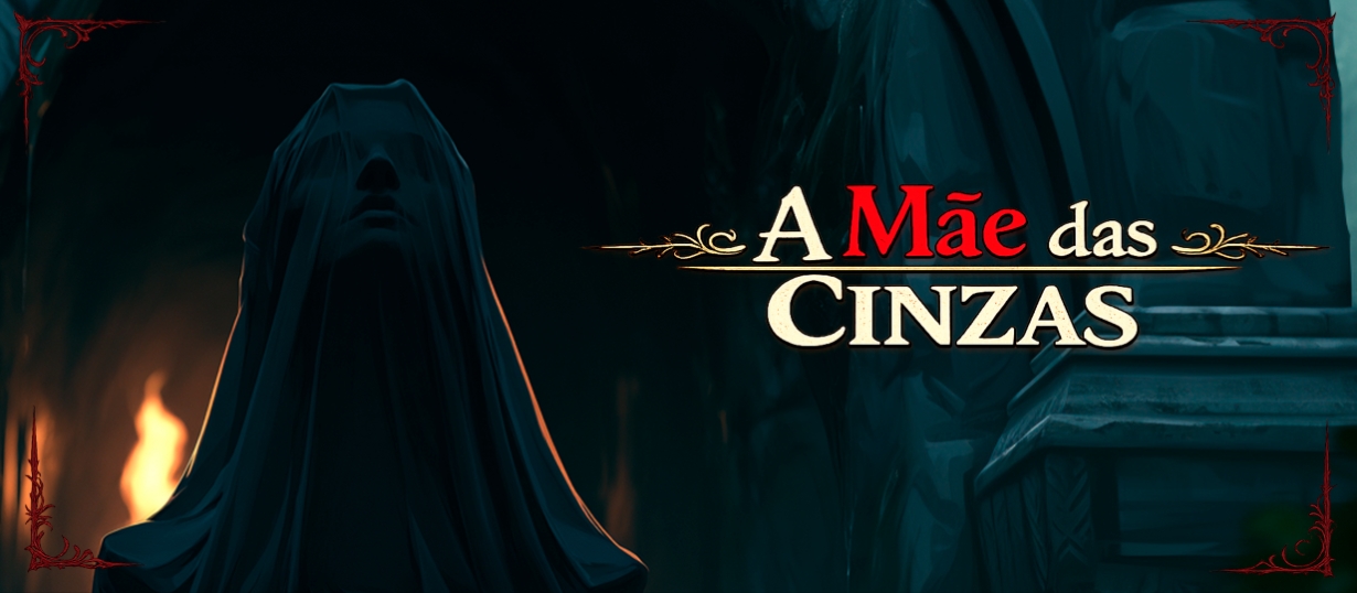 Banner da mesa de RPG: A Mãe das Cinzas