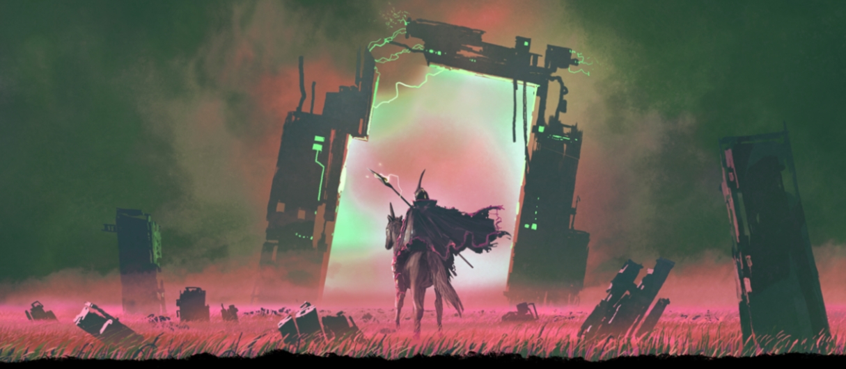 Banner da mesa de RPG: Os cavaleiros do inferno.