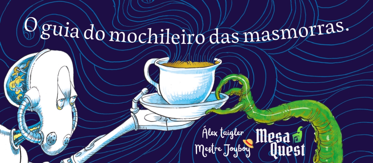 Banner da mesa de RPG: One shot-Guia do mochileiro das masmorras