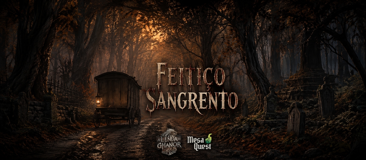 Banner da mesa de RPG: Feitiço Sangrento