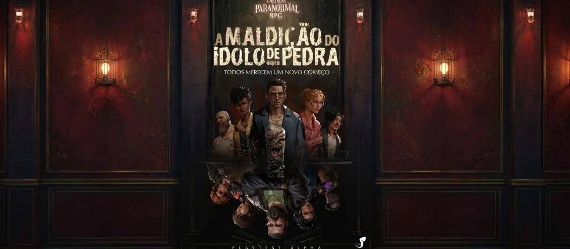 Banner da mesa de RPG: A maldição do Idolo de Pedra- ato1