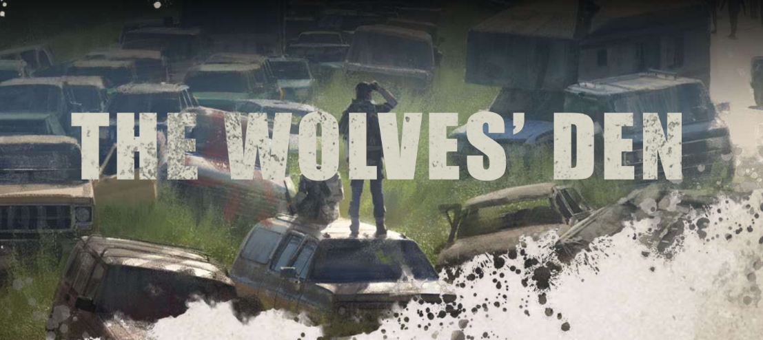 Banner da mesa de RPG: NO COVIL DOS LOBOS