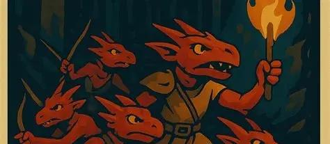 Banner da mesa de RPG: Ascensão dos Rubroescamas